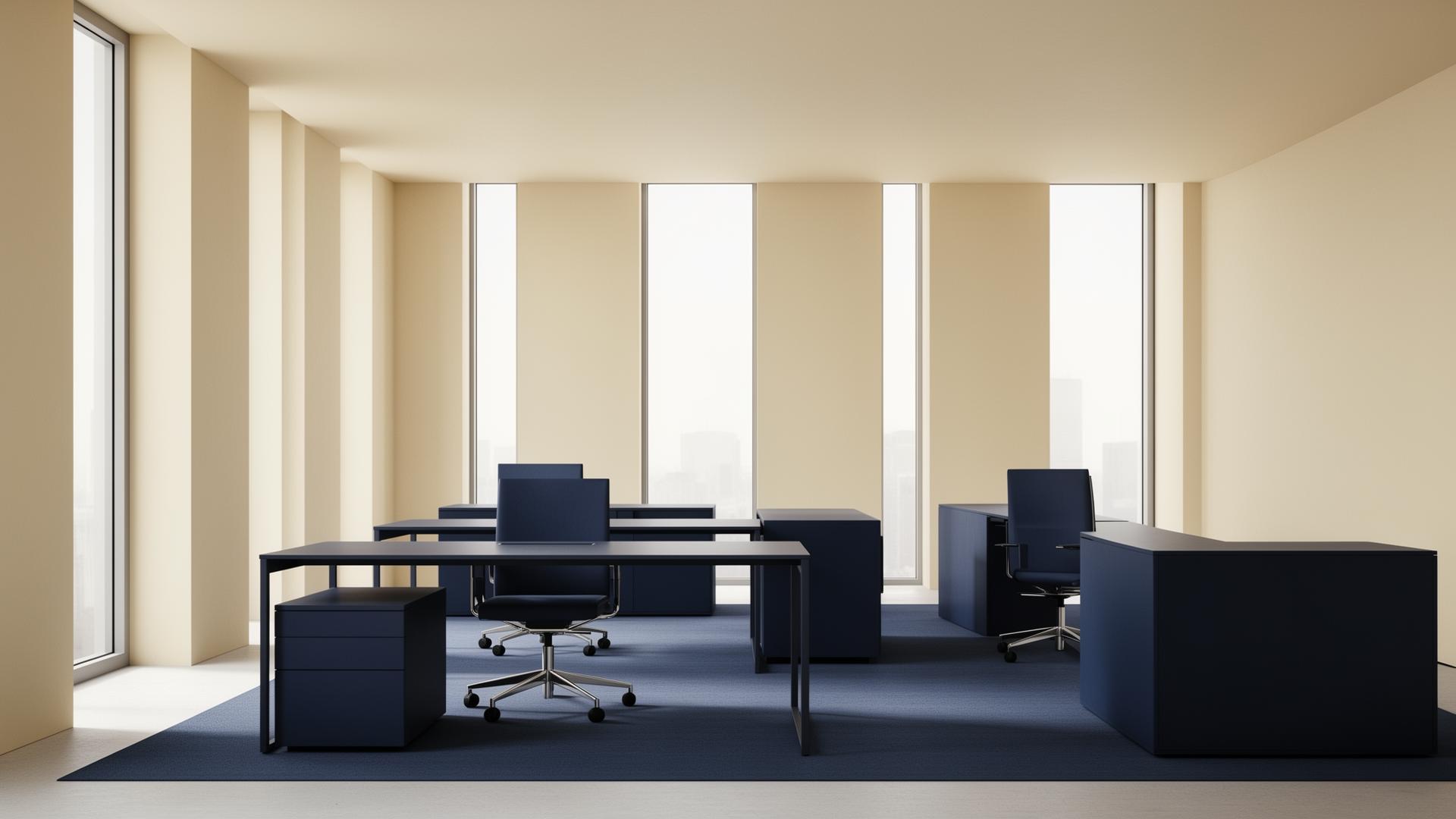 Structured modern office interior